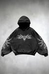 Siyah Tribal Deer Gotik Y2K Kapüşonlu Unisex Sweatshirt