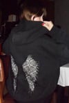 Siyah Wing Sırt Dantel Kanat Detaylı Sweat Sweatshirt