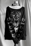 Siyah Yami Kawai Anime Grunge Y2K Sweatshirt