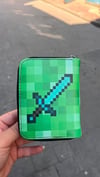 Yeşil Minecraft Creeper Elmas Kılıç Unisex Cüzdan