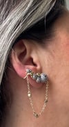 Özel Tasarım Sallantılı Zincirli Taşlı Küpe Earcuff