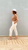 Aplikle Detaylı Pelüş Hırka Camel