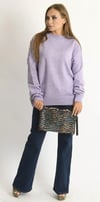 Bisiklet Yaka Oversize Triko Kazak Mor