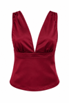 Bordo Saten Bluz
