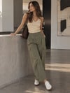 Cep Detaylı Paçası Bol Gabardin Pantolon