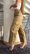 Cep detaylı paçası bol gabardin pantolon