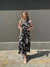 Çiçek Desenli Maxi Boy Saten Elbise