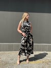 Çiçek Desenli Maxi Boy Saten Elbise