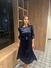 Kırışmayan Saten Kumaş Kemer Detaylı Elbise