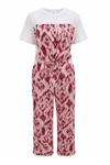 Pembe Damask Desenli Saten Pantolon 