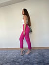 Toparlayıcı Bel Pembe Kumaş Pantolon