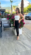 Toparlayıcı Bel Siyah Kumaş Pantolon 
