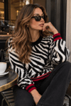Zebra Desenli Kazak