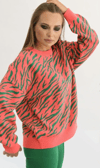 Zebra Desenli Triko Kazak 
