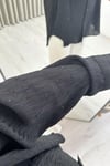 Ekru Tex Oversize Standart Beden Rahat Kalıp Pul Detaylı Gömlek Siyah