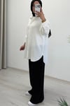 İkoll Basic Çizgili Gömlek Ekru