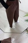 İkoll Glarmi Beli Lastikli Tensel Rahat Pantolon Kahve