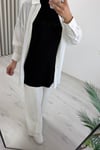 İkoll Kısa Kollu Yazı Baskılı Tunik Siyah