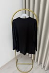İkoll Yazı Baskılı Premium Kalite Tunik Siyah