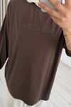 İkoll Yazı Baskılı Premium Kalite Tunik Kahve