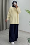 İkoll Yazı Baskılı Premium Kalite Tunik Sarı