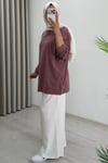 İkoll Yazı Baskılı Premium Kalite Tunik Gül