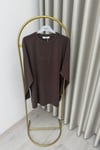 İkoll Yazı Baskılı Premium Kalite Tunik Kahve