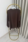 İkoll Yazı Baskılı Premium Kalite Tunik Kahve