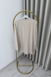 İkoll Yazı Baskılı Premium Kalite Tunik Bej