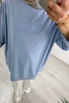 İkoll Yazı Baskılı Premium Kalite Tunik Açık Mavi