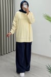 İkoll Yazı Baskılı Premium Kalite Tunik Sarı