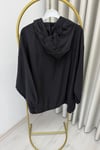 İkoll Yazlık Tensel  Bomber Ceket Oversize Siyah