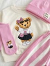 Açık Pembe Mrs. Teddy Çizgili 4lü Takım