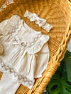 Bej Lüx Dantel Detay Müslin 3lü Set 