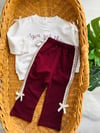 Bordo Lottie Fiyonk Detayli Mevsimlik Takım 