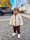 Ekru Kapşonlu Kuzu Hırka