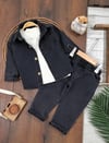 Gri Yumuşak Likralı Denim 3lü Takım