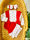 Kalpli Fiyonklu 3'lü Romper Set