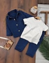 Lacivert Likralı Denim 3lü Takım