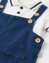 Lacivert Noah Polo Yaka Badili Denim Şortlu Salopet