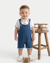 Lacivert Noah Polo Yaka Badili Denim Şortlu Salopet