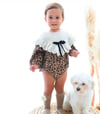 Leopar Kadife Romper