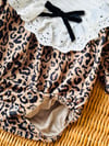 Leopar Kadife Romper