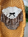 Leopar Kadife Romper
