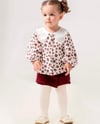 Leoparlı Şort Etekli Bordo Takım ( Külotlu Çorap Hediyeli)