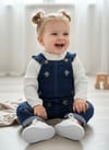 Loris Gömlekli Çiçek Nakışlı Denim Salopet