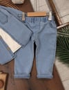 Mavi Likralı Denim 3lü Takım