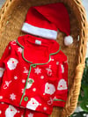 Noel Baba Şapkalı Yılbaşı Pijama Takimi