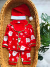 Noel Baba Şapkalı Yılbaşı Pijama Takimi