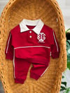 NYC 86 Bordo Polo Yakalı Mevsimlik Takim